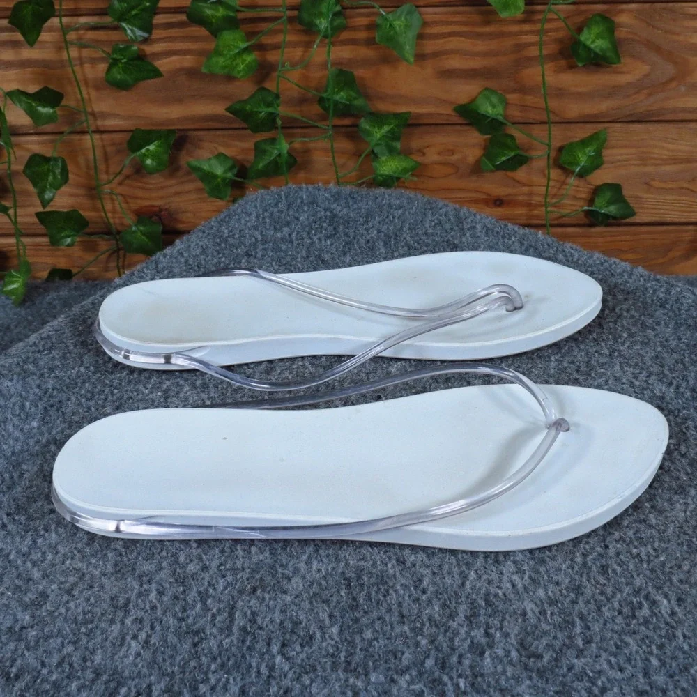 Ipanema Philippe‎ Starck Women Sandal Size 8 Casual Beach Flip Flop White Clear
